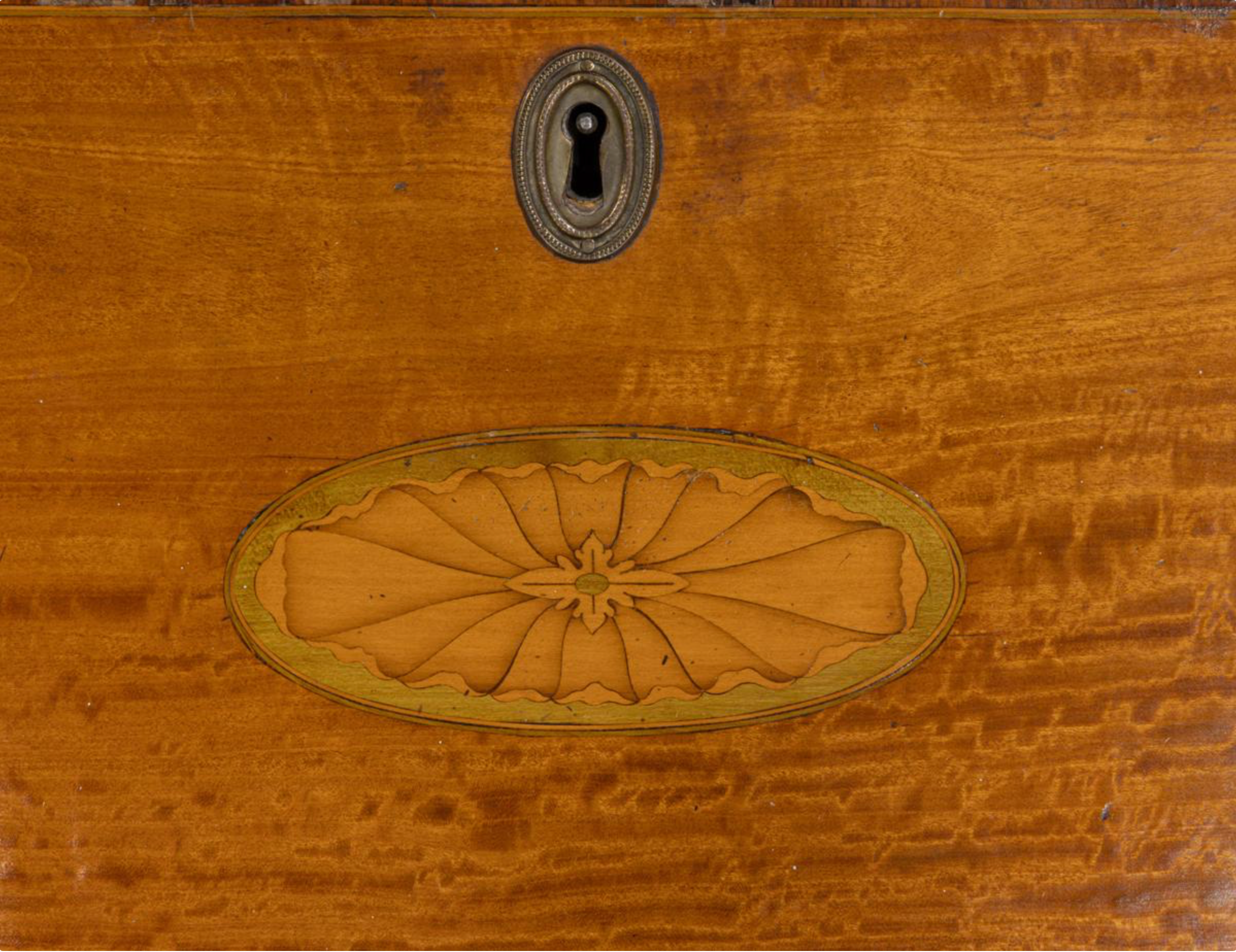 AF5-048: Antique American Federal Satinwood Inlay Secretary Late 18th Century