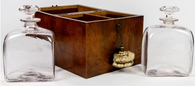 Antique English Mahogany Tantalus Early 19th Century | Work of Man