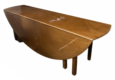 Antique English Georgian Oak Wake Drop Leaf Table Late 19th Century | Work of Man