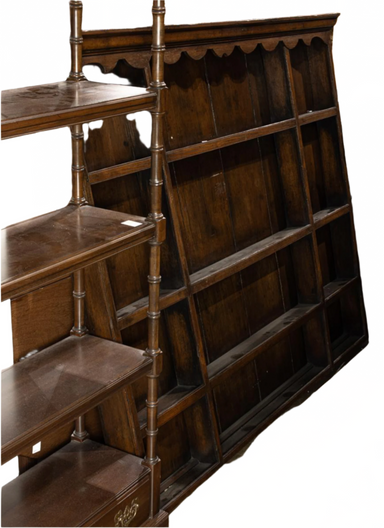 Antique George III English Oak Wall Mounted Dish Rack Late 18th Century  | Work of Man