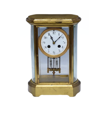 Antique Late 19th Century French Crystal Regulator Mantle Clock | Work of Man
