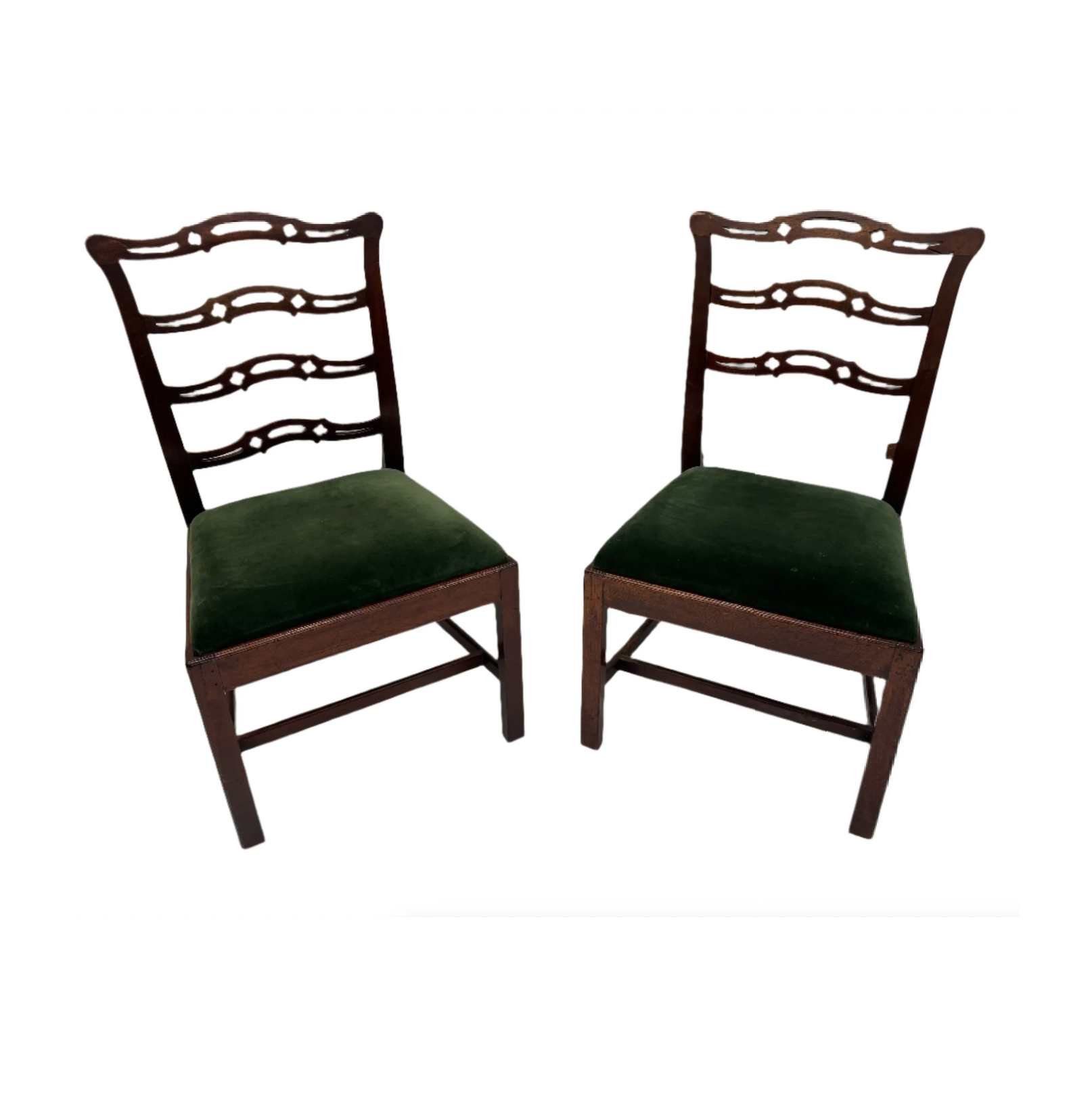 Antique Pair of American Federal Mahogany Ladder-Back Side Chairs Early 19th Century | Work of Man