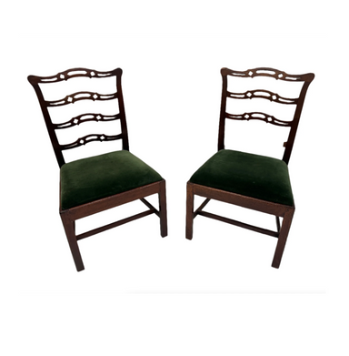 Antique Pair of American Federal Mahogany Ladder-Back Side Chairs Early 19th Century | Work of Man