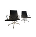 Vintage Eames Lounge Chairs Pair Black Leather Post 1985