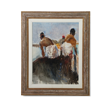 Pal Fried Fishers in a Boat Oil on Board Painting | Work of Man