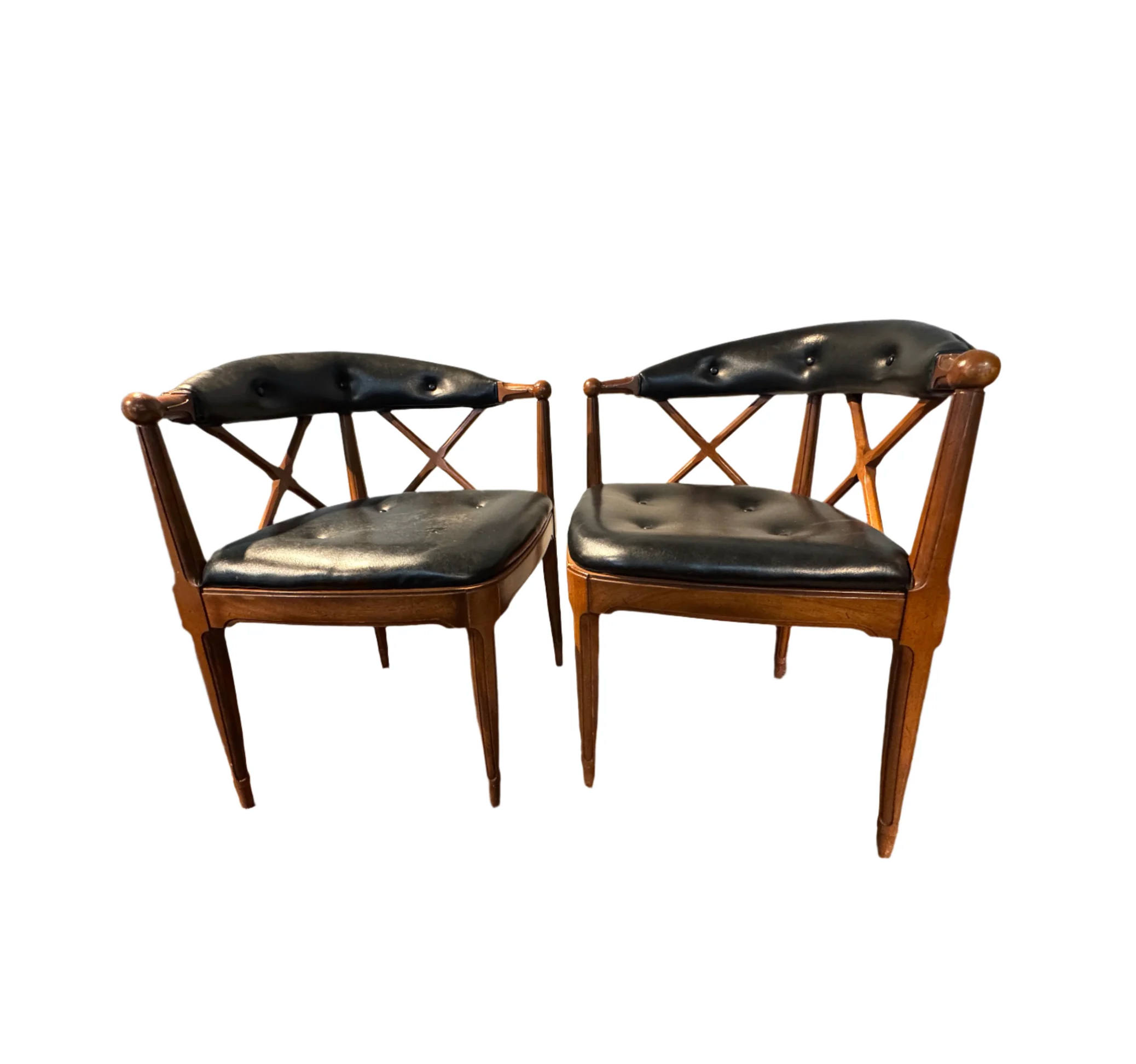 Vintage Set of 4 mid 20th Century Corner Arm Chairs | Work of Man