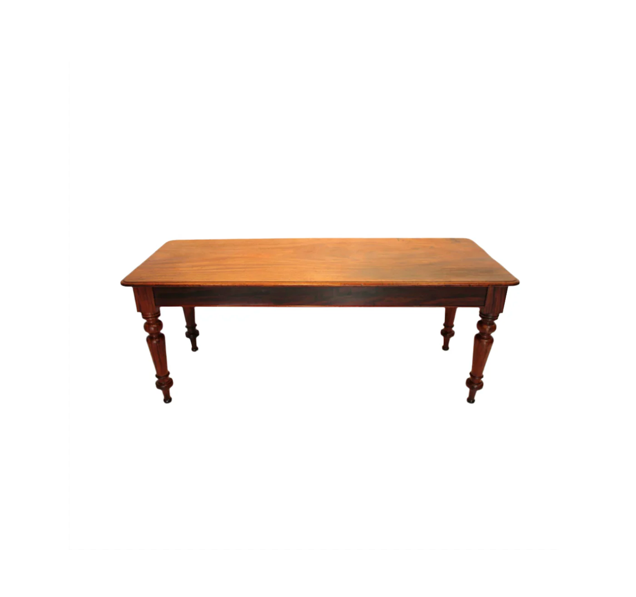 AF1-320: Antique American Classical Single Plank Mahogany Farm Table  Mid 19th Century