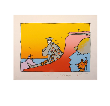 Peter Max Serigraph Blue Columbus 1980 | Work of Man