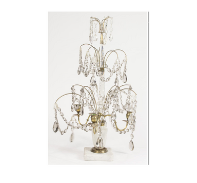 Antique George III Style Brass Cut Glass and Marble Girandole | Work of Man