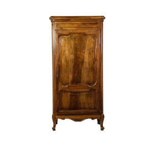 AF3-037: Antique Single Door Armoire French Provincial Walnut Bonnetiere Early 19th Century