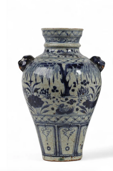 Chinese Blue and White Glazed Porcelain Vase | Work of Man