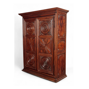 AF3-041: Antique Louis XIV Provincial Carved Walnut Armoire Mid 17th Century