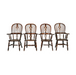 Antique Yew Wood & Elm American Sack Back Windsor Armchairs Set of Four Mid 19th Century | Work of Man
