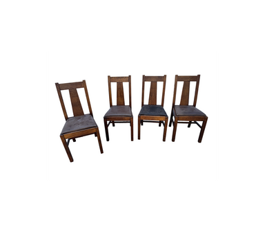 Antique Mission Arts & Crafts Oak Dining Chairs | Work of Man