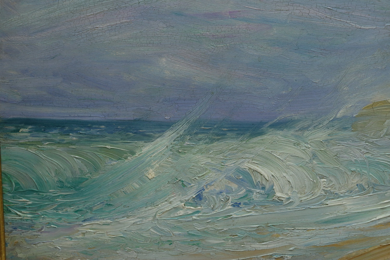 AW483: Georges Berges - Seashore - Oil on Mahogany Board