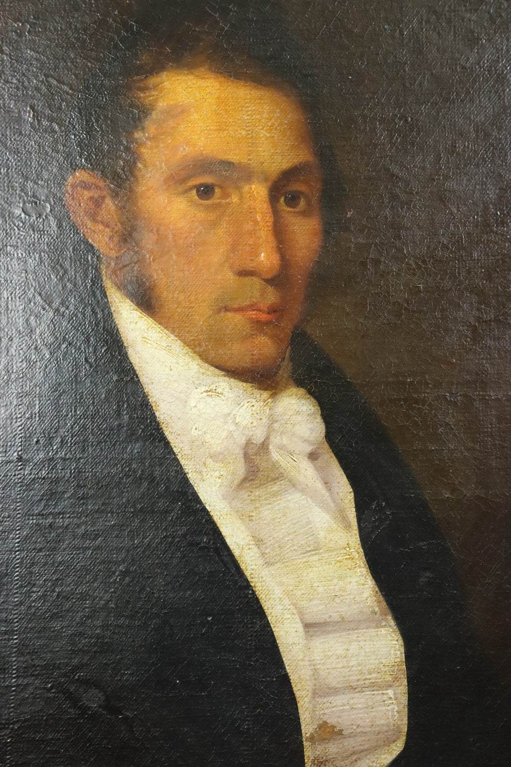 AW447: American School - Early 19th C Portrait of a Gentleman - Oil on Canvas