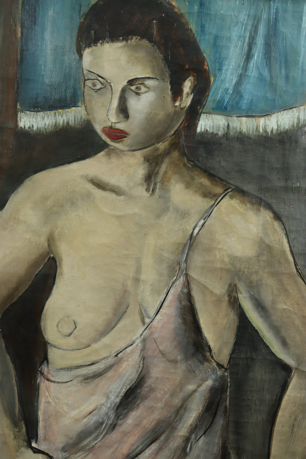 AW536: Karl Eugene Fortess - WPA & Woodstock Artist - Expressionist Portrait - Oil on Canvas