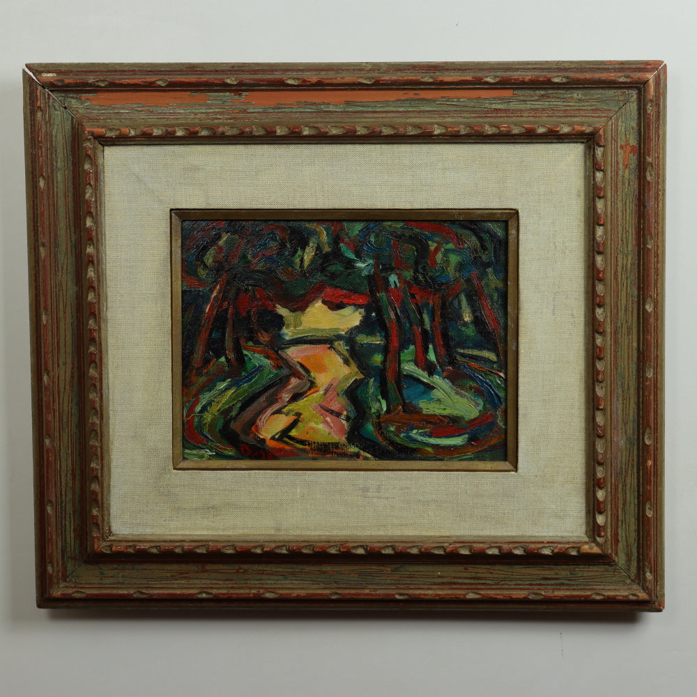 AW551: Maxim Bugzester - Polish/ American, Circa 1940 - Fauvist Landscape - Oil on Canvas