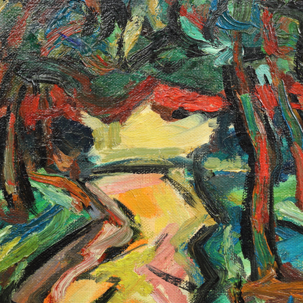 AW551: Maxim Bugzester - Polish/ American, Circa 1940 - Fauvist Landscape - Oil on Canvas