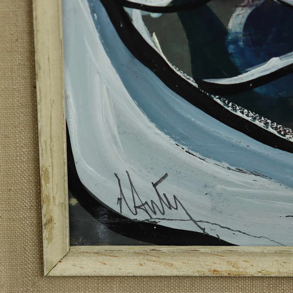 AW3-100: Mid 20th Century Cubist Still Life Painting - Illegibly Signed "Autey" - Tempura on Paper