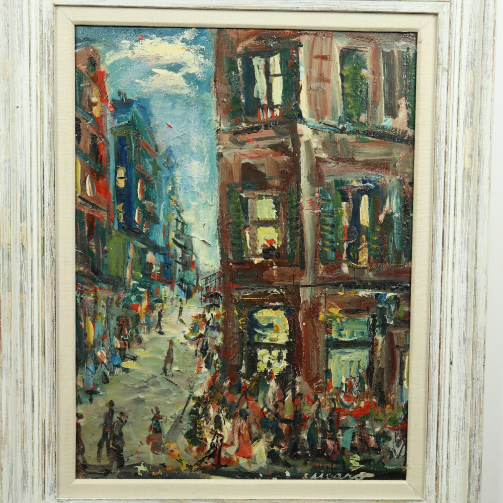 AW419: Pascal Cucaro Streets of San Francisco Oil on Board Painting