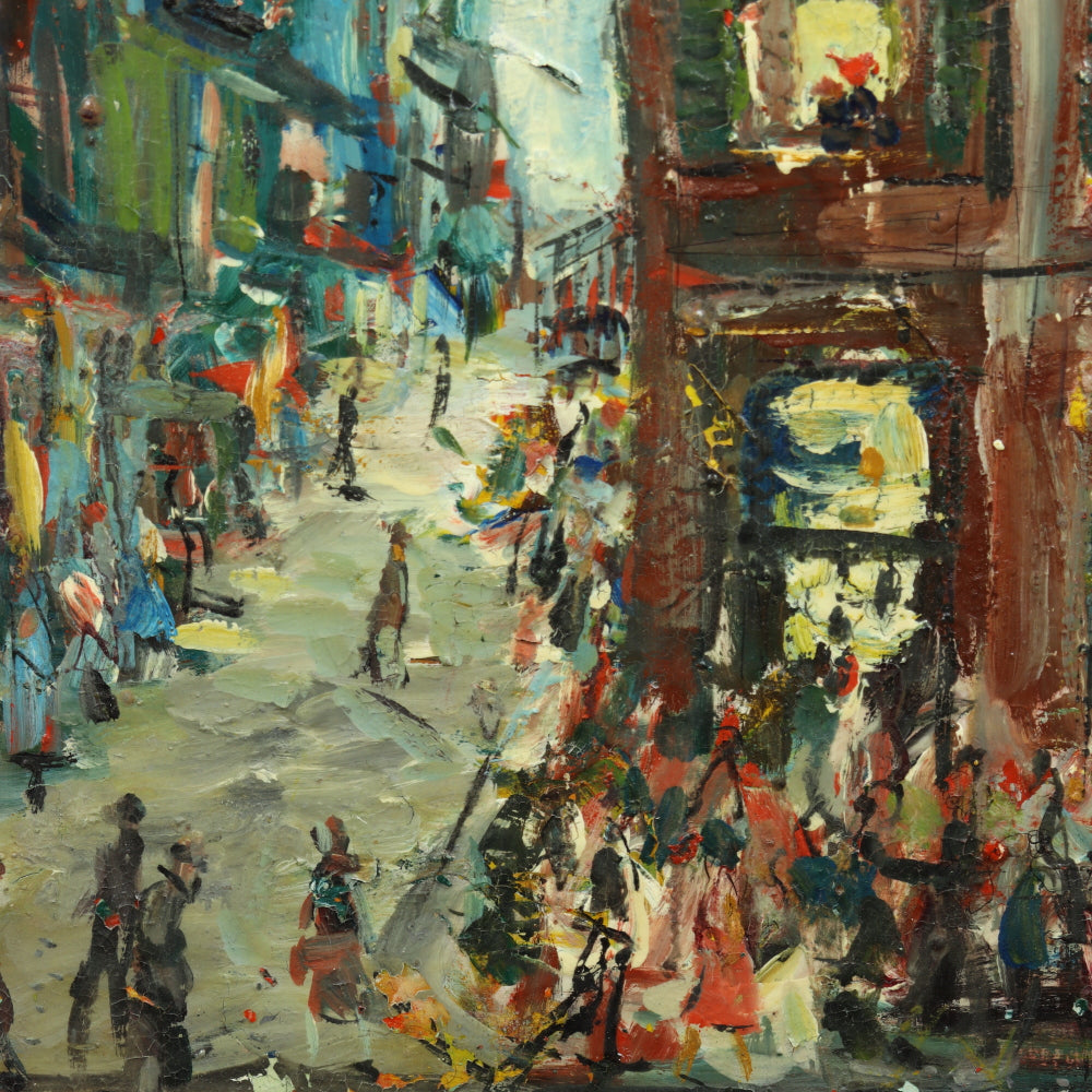 AW419: Pascal Cucaro Streets of San Francisco Oil on Board Painting