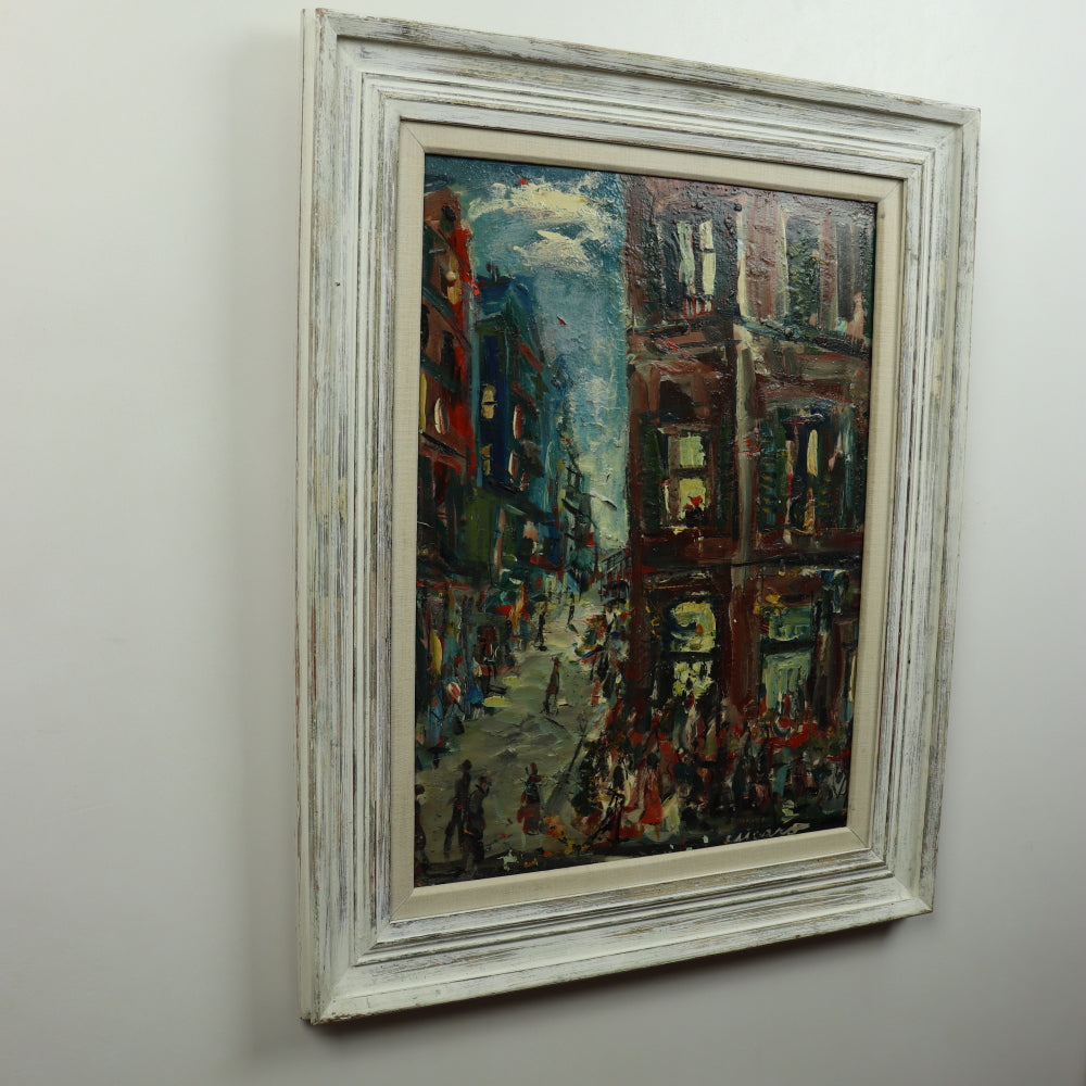 AW419: Pascal Cucaro Streets of San Francisco Oil on Board Painting