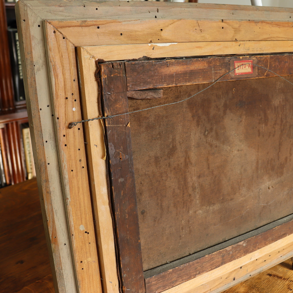 AW428: English Romanticism School - Boats On Stormy Seas - Oil on Canvas