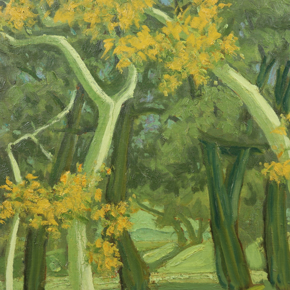 AW109: Ralph Holmes California Impressionist Oil on Board Plein Air Landscape Painting