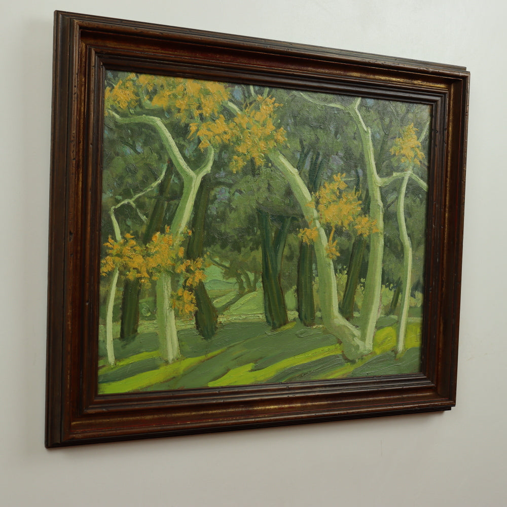 AW109: Ralph Holmes California Impressionist Oil on Board Plein Air Landscape Painting