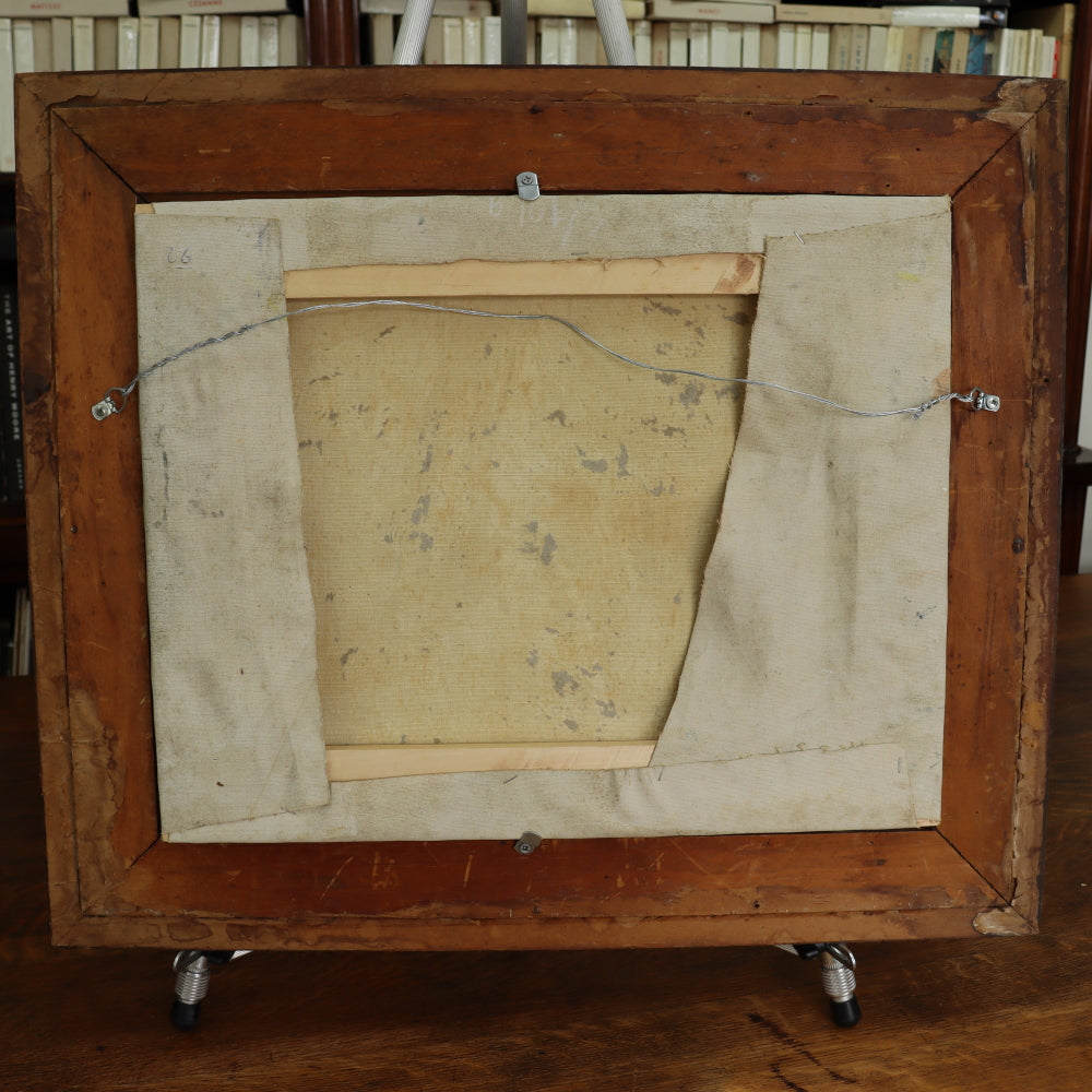 AW110: Ralph Holmes California Impressionist Oil on Board Painting "Foothills Landscape With Sycamore Trees"