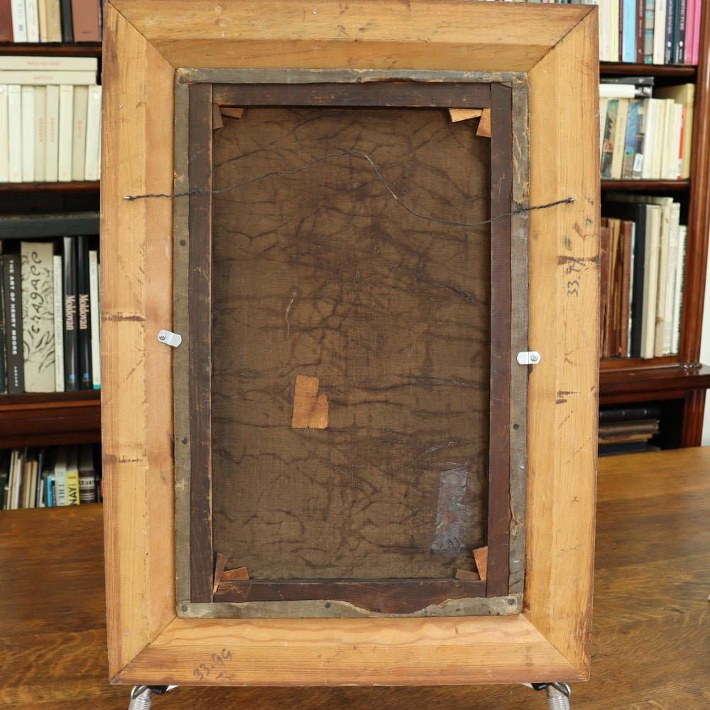 AW602: Early 20th C Portrait of Young Spanish Colonial Conquistador Oil on Canvas