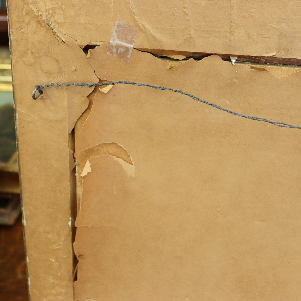 AW085: Elizabeth Hunt Barrett American Impressionist Oil on Board Painting "Snowy Mountains"