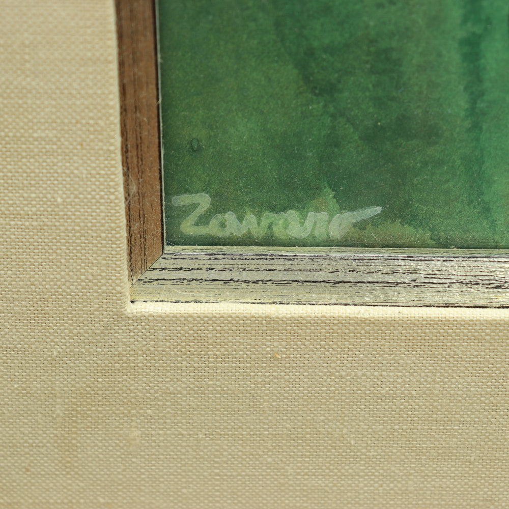 AW4-020: Albert Zavaro - Original Gouche Abstract Nude With Flowers - Mid 20th Century