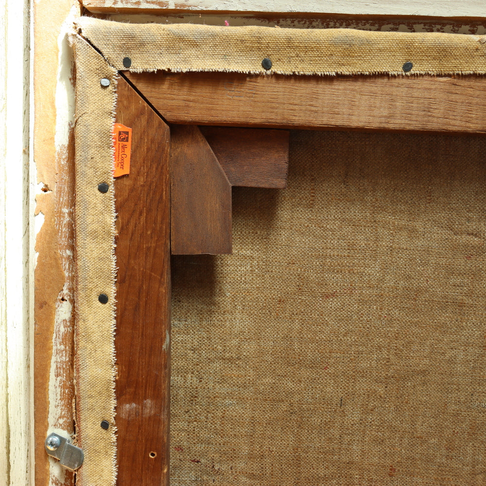 AW617: Mid 20th Century Abstract Goldfish Oil on Canvas Painting