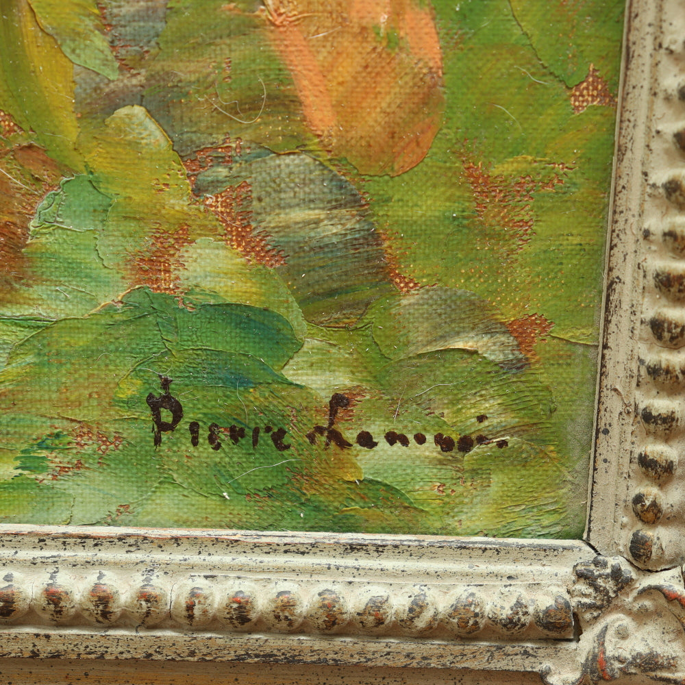 AW619: French School Expressionist Landscape Mid 20th Century Oil on Canvas