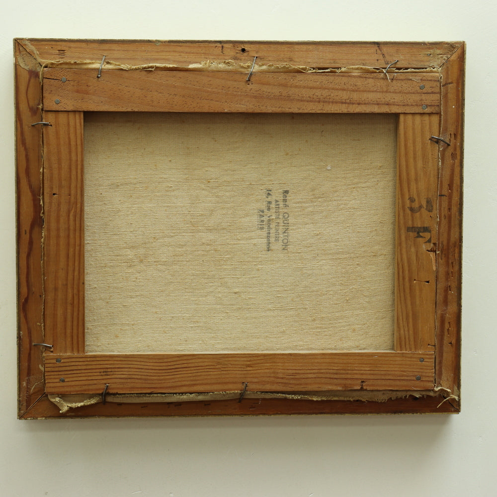 AW640 : Rene Quinton Pair of Early 20th Century Parisian Montmartre Street Scenes Oil on Canvas