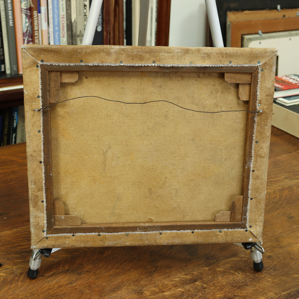 AW641: Early 20th Century Oil on Canvas Spanish Colonial Chapel