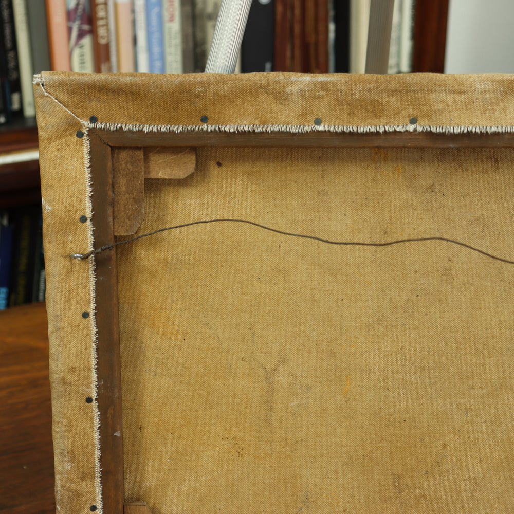 AW641: Early 20th Century Oil on Canvas Spanish Colonial Chapel