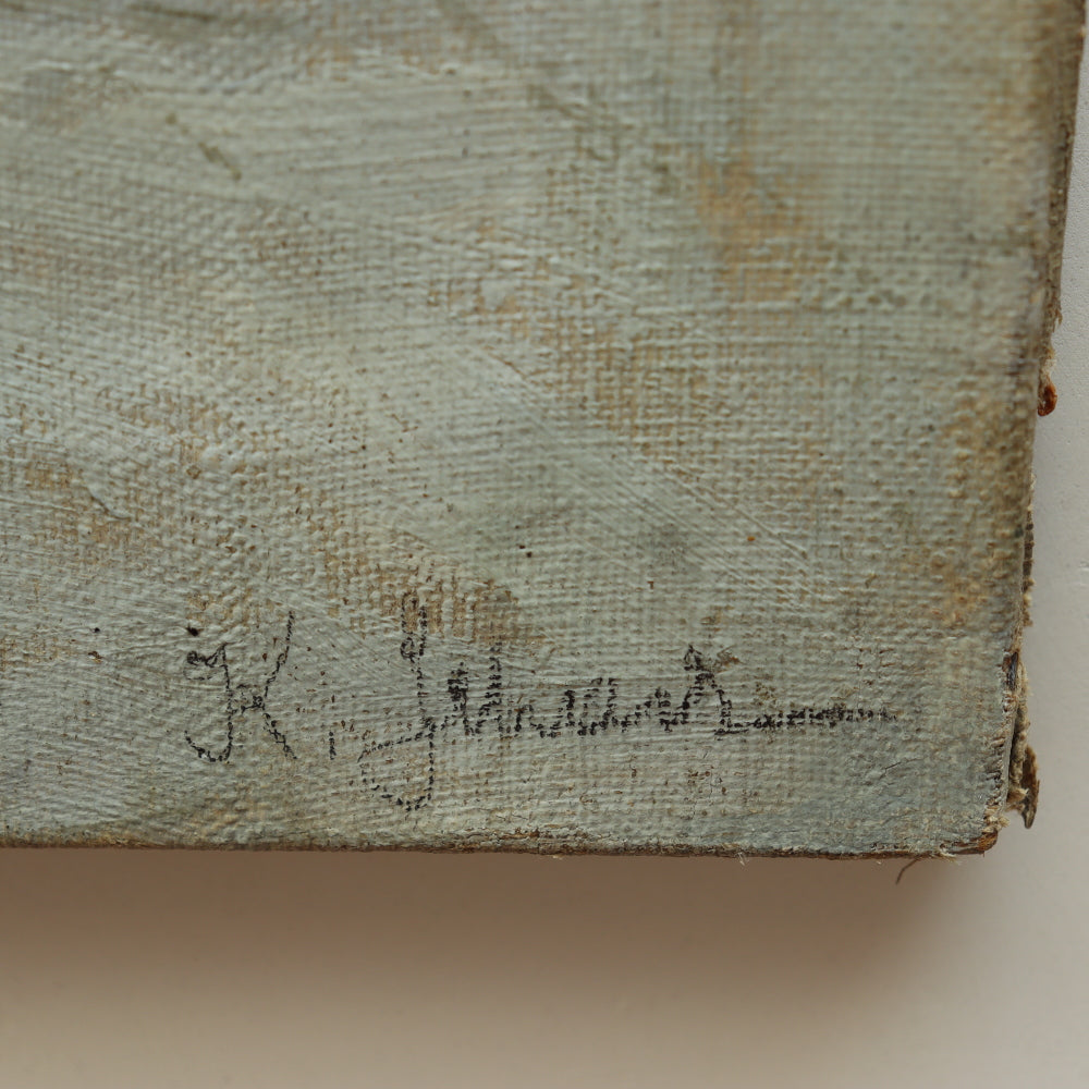 AW581: American School Early 20th Century - Impressionist Wintery Landscape - Oil on Canvas