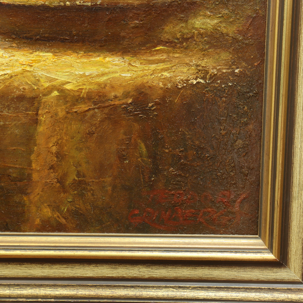 AW070: Teodors Grinbergs "Still Life, Autumn" Oil on Board