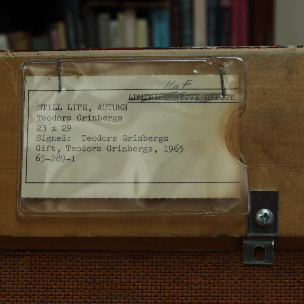 AW070: Teodors Grinbergs "Still Life, Autumn" Oil on Board