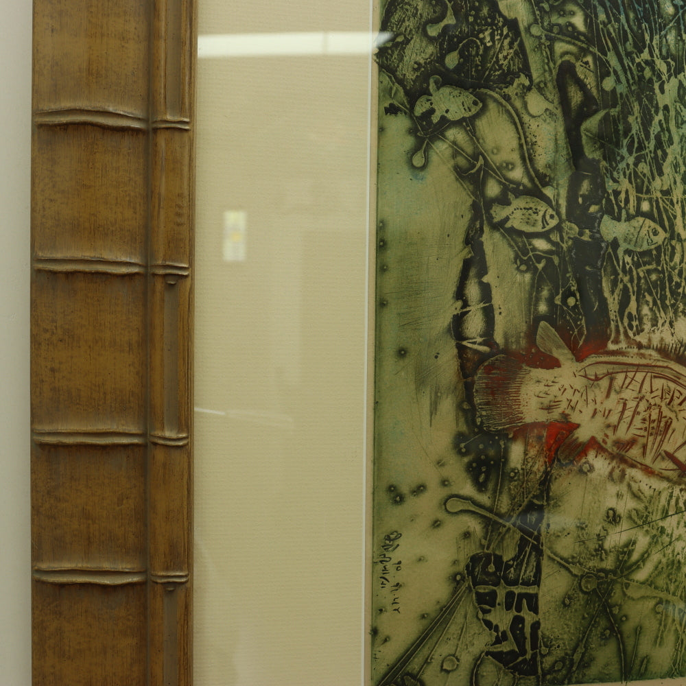 AW7-004: Kaiko Moti Two Fish Etching With Aquatint In Colors