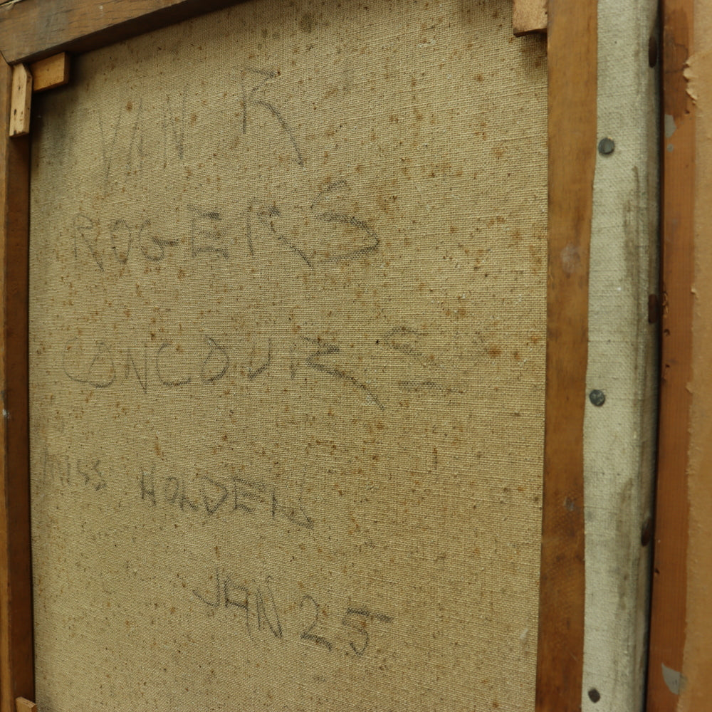 AW653: Circa 1920's Art Deco Oil on Canvas Portrait of a Dapper Gentleman