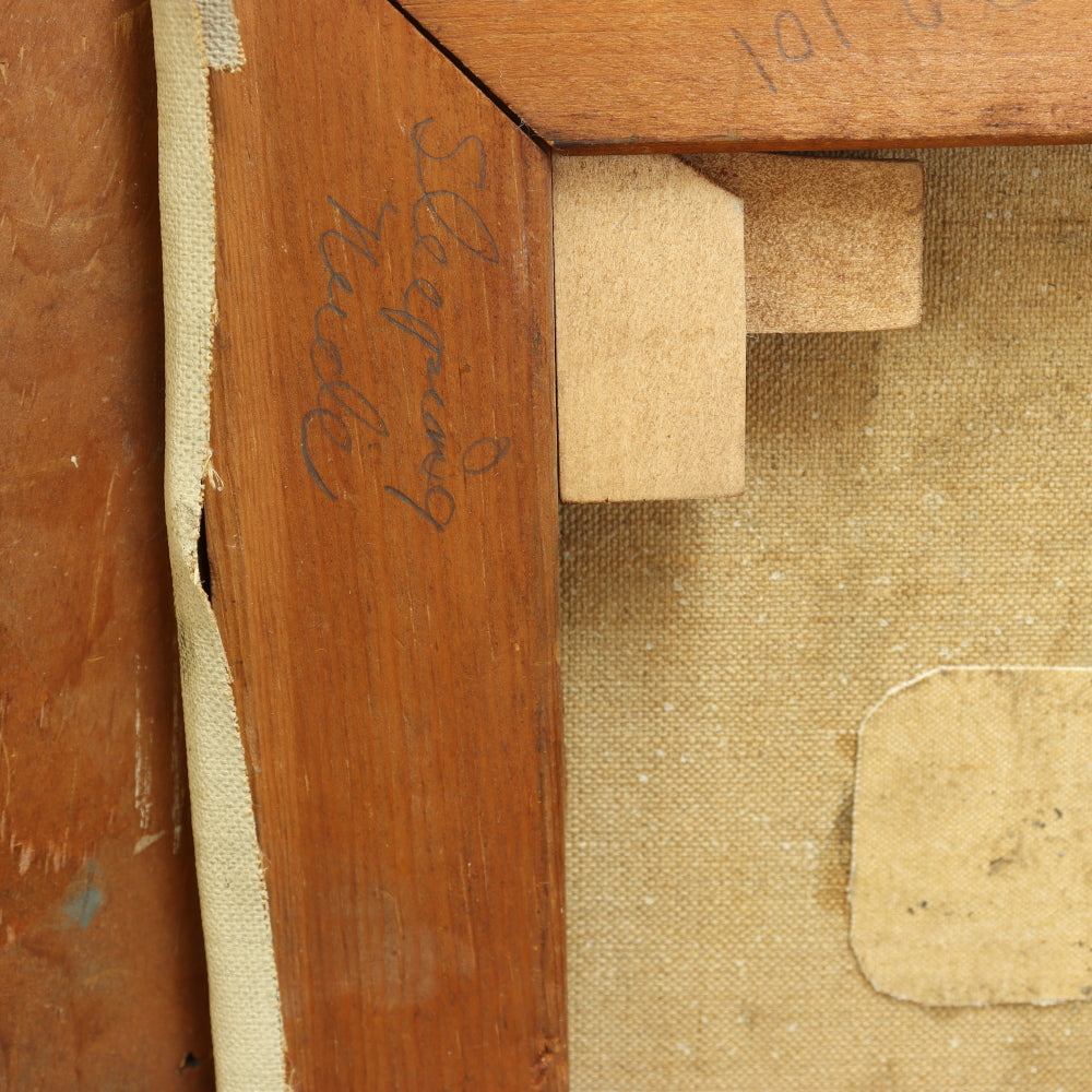 AW655: Joe Stein "Sleeping Nude" Abstract Oil on Canvas Mid Century