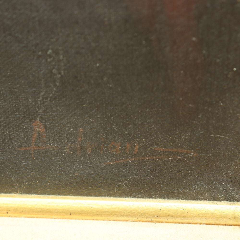 AW521: European School - Old Master Portrait of a Man With a Turban  - Signed Adrian - Oil on Canvas