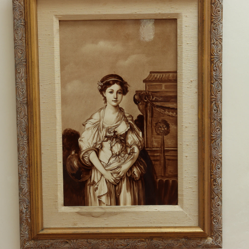 AW13-100: Late 19th C Berlin K.P.M Plaque of The Broken Pitcher after Jean-Batiste Greuze