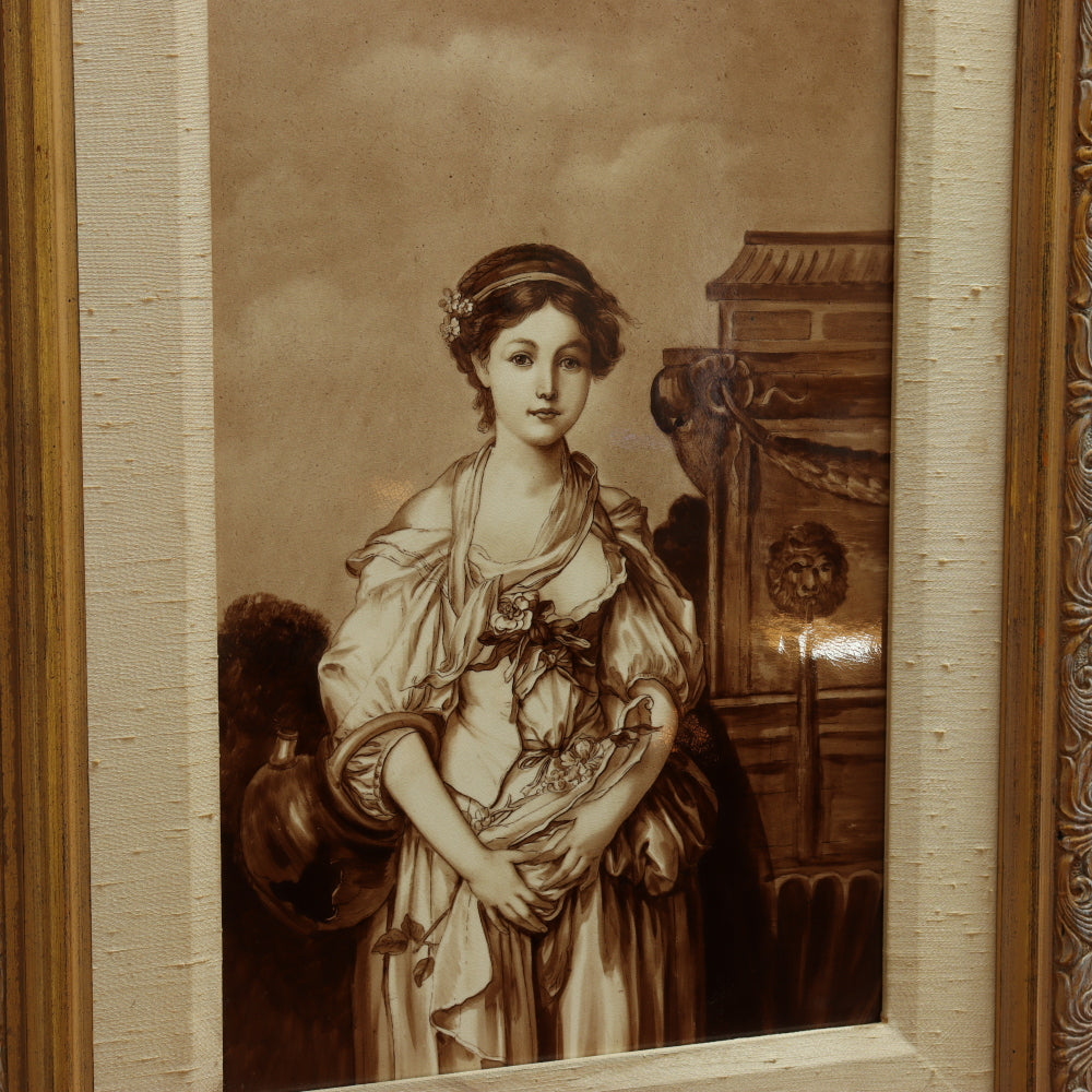 AW13-100: Late 19th C Berlin K.P.M Plaque of The Broken Pitcher after Jean-Batiste Greuze