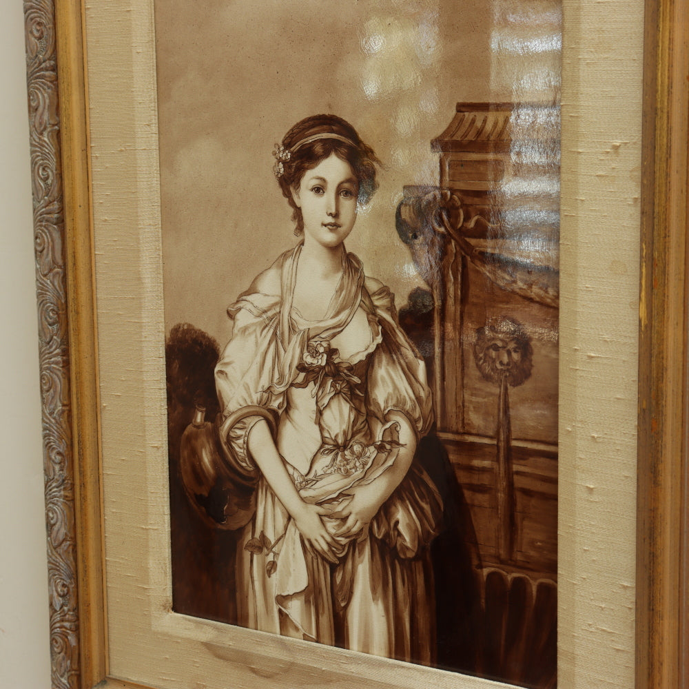 AW13-100: Late 19th C Berlin K.P.M Plaque of The Broken Pitcher after Jean-Batiste Greuze