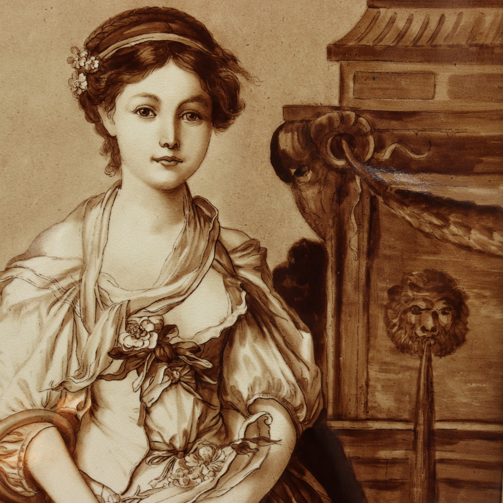 AW13-100: Late 19th C Berlin K.P.M Plaque of The Broken Pitcher after Jean-Batiste Greuze